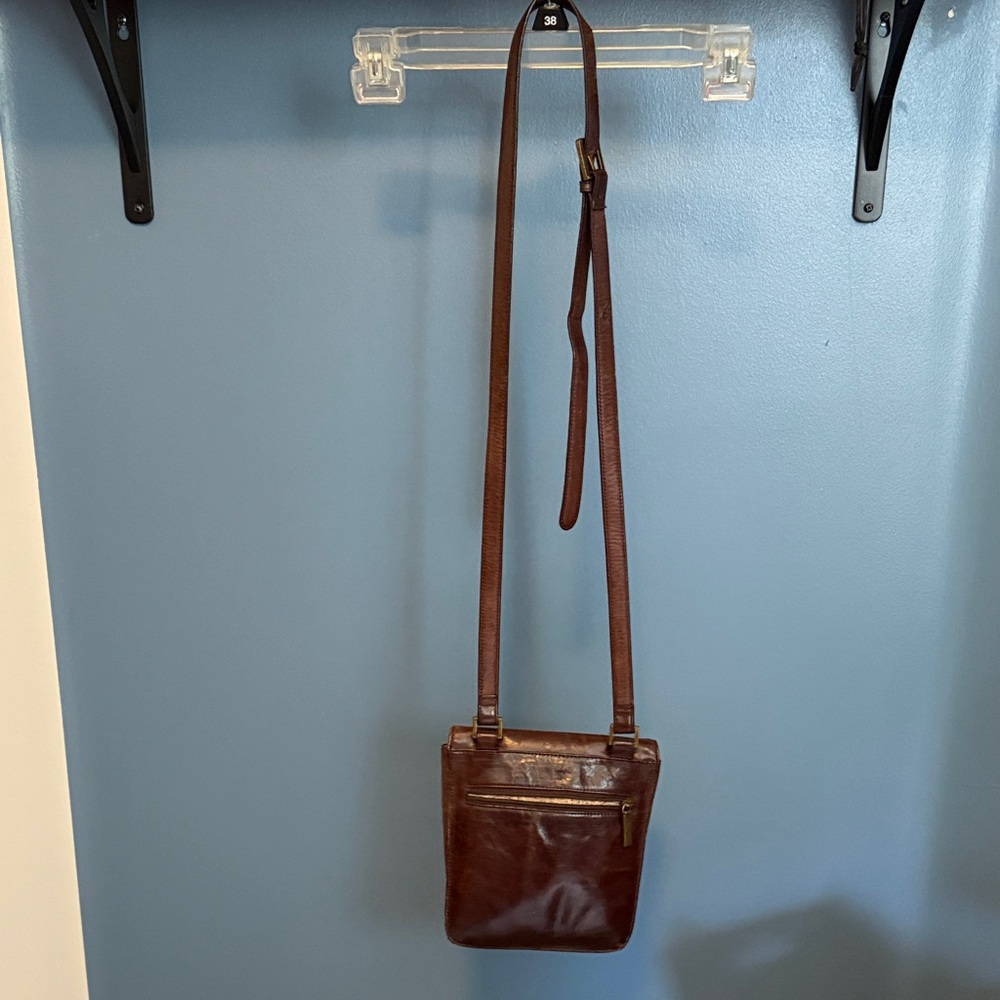 HOBO Rich Brown Leather Crossbody Bag